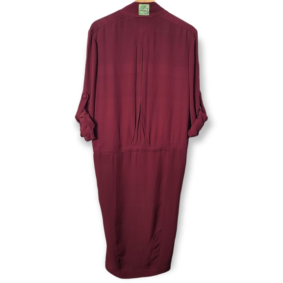 Zac Posen Z Spoke 100% Silk Button Front Buckle Shirt Dress - Picture 4 of 12